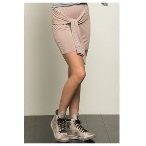NWOT POL Pink Mini Skirt with Tie